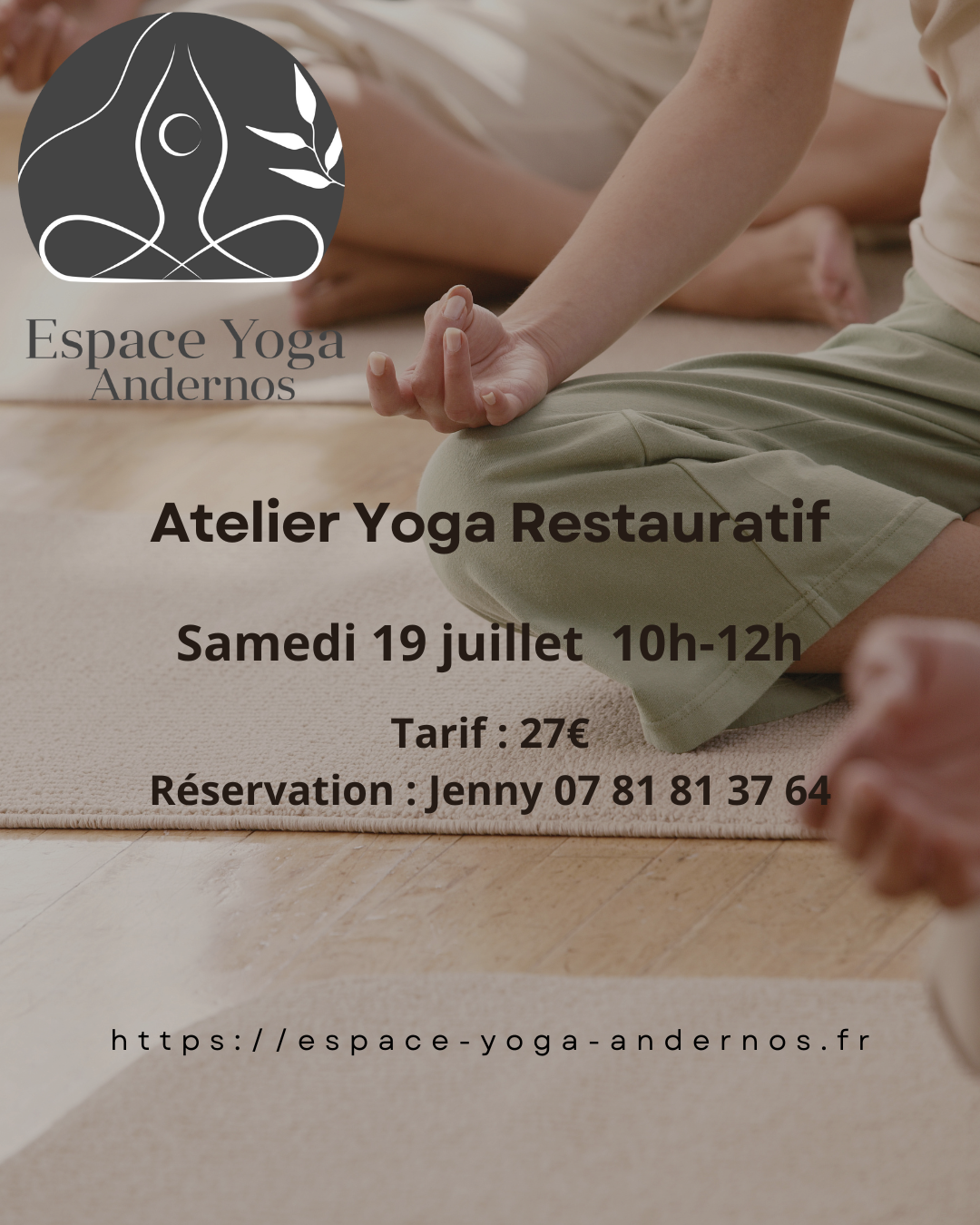 Atelier yoga restauratif samedi 19 juillet
