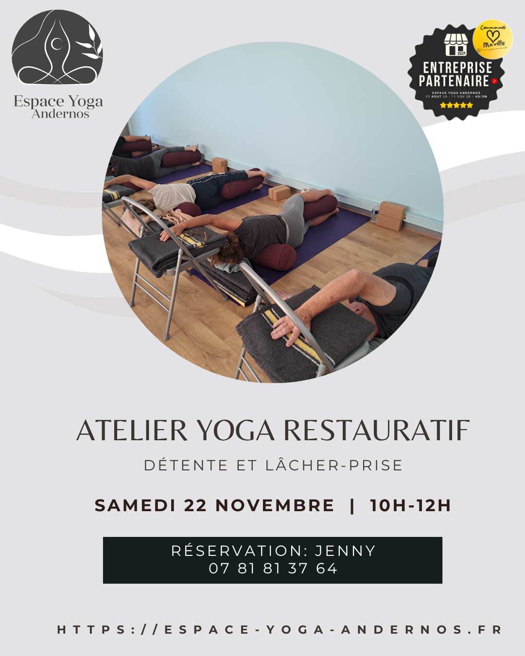 Atelier de Yoga Restauratif à Andernos Samedi 22 novembre