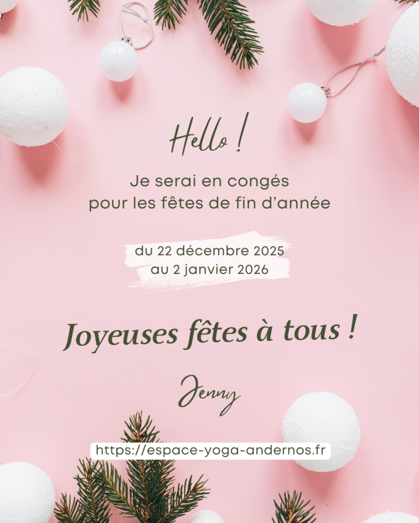 Petit pause de fin d&rsquo;année pour les cours de Jenny